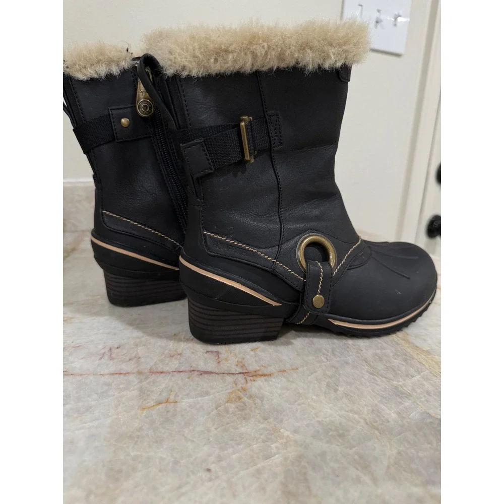 Blondo Sport Waterproof Fur Trim Winter Snow Boots Black Women's 6M